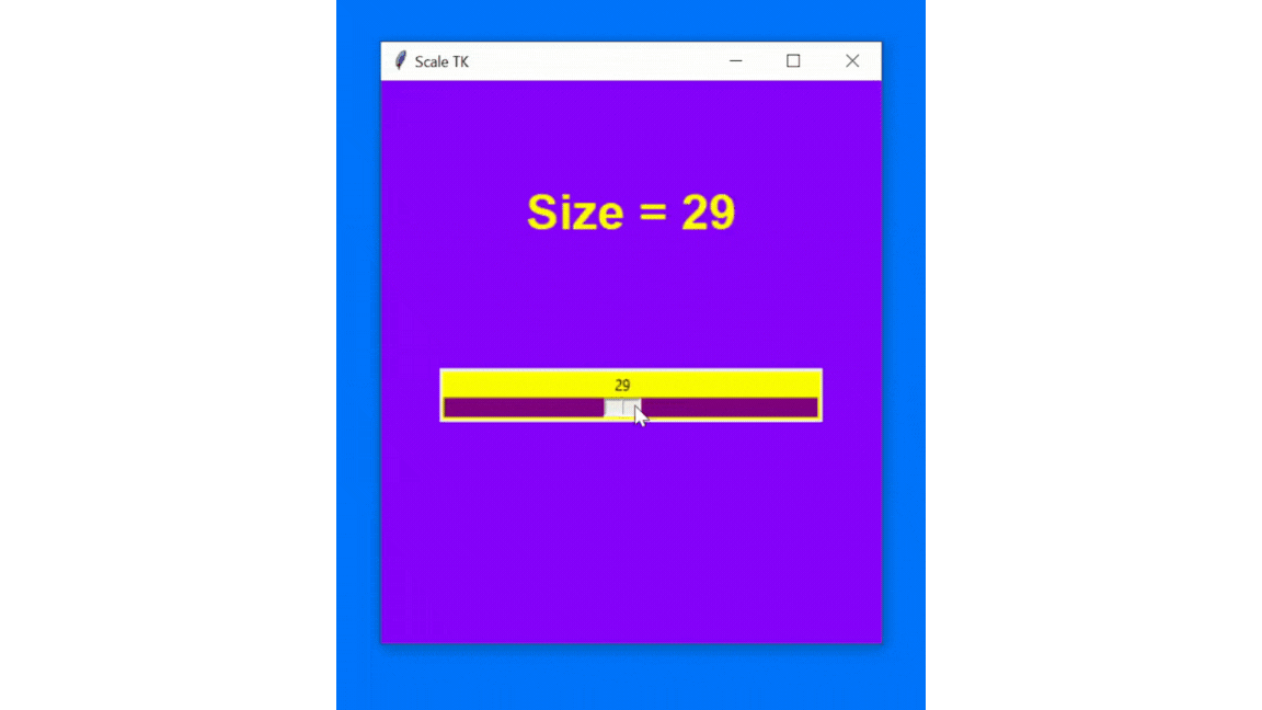 How Does the Scale Tkinter TK widget work