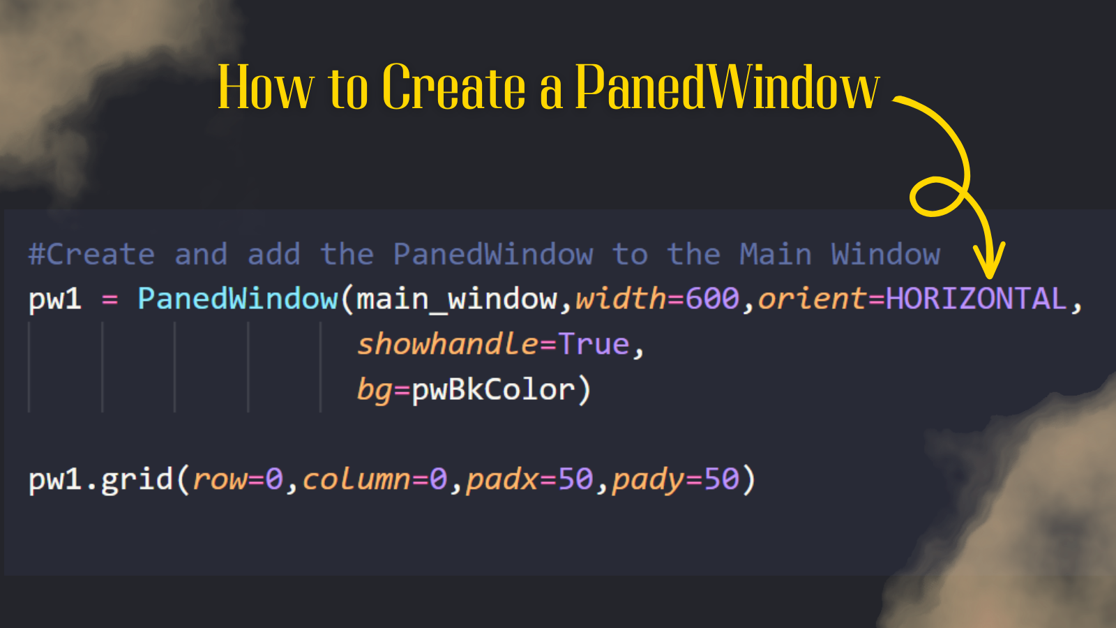 Window Pane Code PanedWindow Example