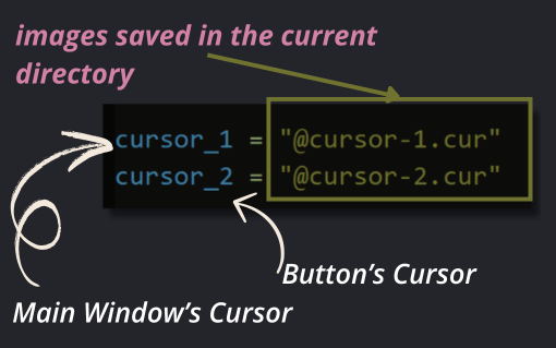 how to define the path of a custom cursor image in python tkinter app
