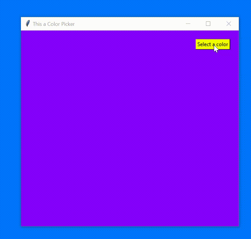 Use a color picker to change the color of the main window using python tkinter